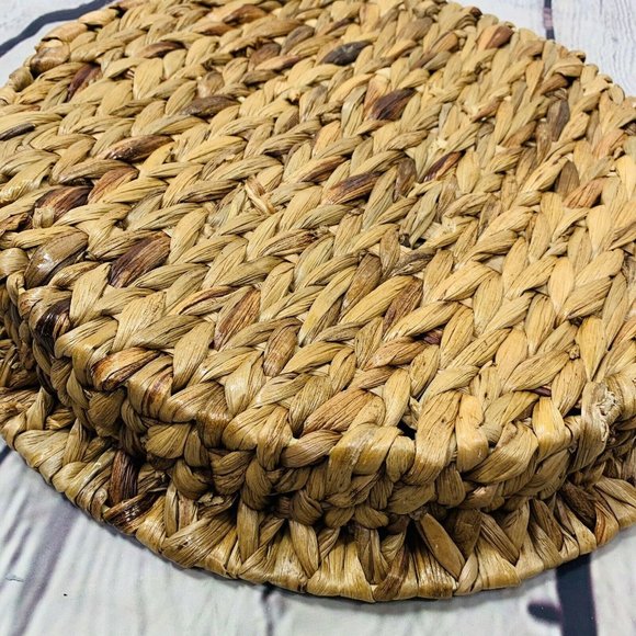 Raffia Chip and Dip Bowl Serving Platter Plate Boho Hippie Chic Wicker Seagrass - Picture 5 of 6